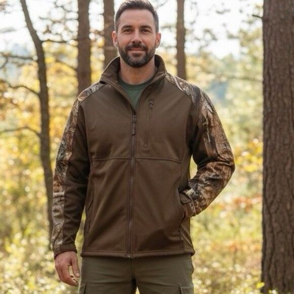 Tag Safari Outdoor Realtree Men's Full Zip Woodland Camo Hunting Jacket Size L - Picture 1 of 13